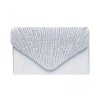 COLOR SCISSOR EVENING CLUTCH WOMENS RHINESTONE ENVELOPE CLUTCH PURSE FOR WEDDING AND PARTY - SILVER
